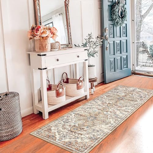 Pauwer Boho Hallway Runner Rug 2x6 Washable Entryway Area Rugs Non Slip Farmhouse Vintage Floor Mat Carpet Runner for Hallways Laundry Room Kitchen Bathroom Bedroom