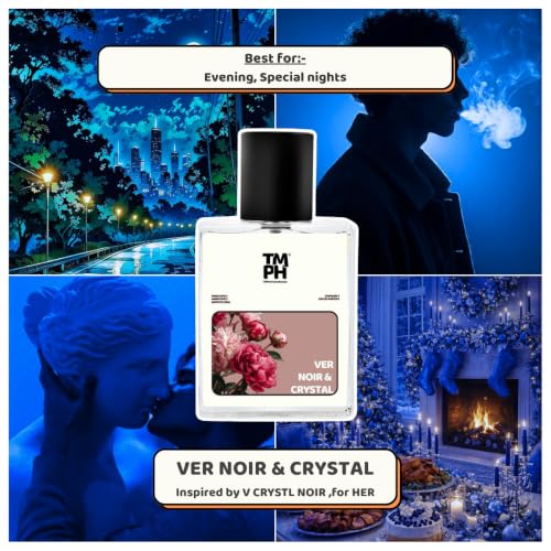Image of TMPerfumehouseVer noir & Crystal EDP for Women | Floral, Woody & Long Lasting Perfume Spray | Freshspicy, Warmspicy & Whitefloral Fragrance | Luxury Gift for Her | TMPH | 50ml