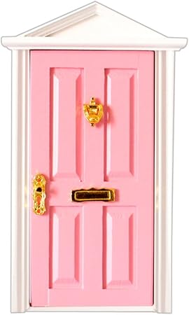 Amazon ミニチュア 木製の尖塔ドア 1 12ドールハウス 全6カラー ピンク ハウス おもちゃ