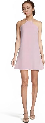 David's Bridal The Edit Studio Charmeuse Halter Trapeze Mini Dress, Sleeveless H