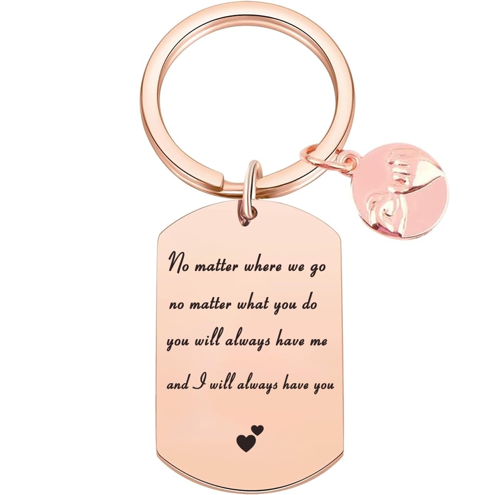 Tecreo Friendship Key Ring Gifts for Girls - You always have me Friendship Keychain Gift Best Friend Gift for Girls Birthday Gifts for Best Friend Female BFF Gift Teenager Gift, Rosegold