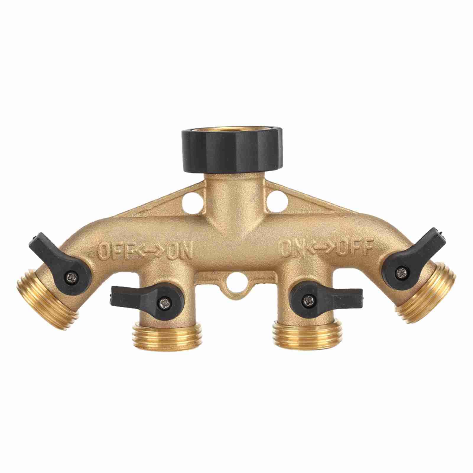 Yctze Conector de Grifo de Latón, Divisor de 4 Vías (hilo europeo)