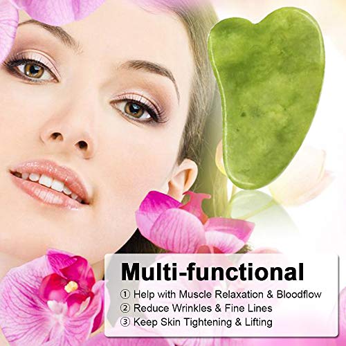 Andoer Placa de Gua Sha Jade Stone Guasha Ferramenta de massagem raspadora Massageador facial para r