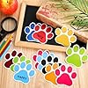 Geyee 108 Pcs Paw Prints Cutouts Paw Bulletin Board Decorations 3.5'' Mini Colorful Paper Cutouts for Educational Craft Wall Decor Party Favor Supplies #2