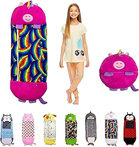 Sac De Couchage Doudou Tout Doux Sac De Couchage pour Enfants Sac De Couchage 2 en 1 avec Oreiller Sac De Couchage Pliable pour Animaux Sacs De Couchage,A7,M