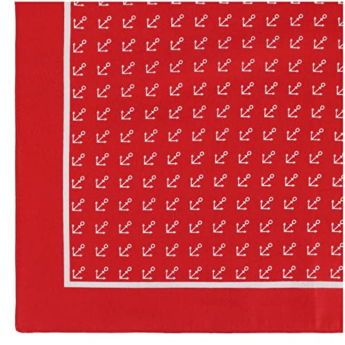 modAS Vierecktuch Bandana Kopftuch ca. 54x54 cm- Tuch in verschiedenen Designs und Farben aus Baumwolle in Rot mit Anker