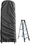 Folding Ladder Cover Outdoor Waterproof Protector for Ladder with Drawstring for Step Ladder Anti-UV Patio Garden Household Ladder Storage Bag Black