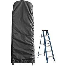 Folding Ladder Cover Outdoor Waterproof Protector for Ladder with Drawstring for Step Ladder Anti-UV Patio Garden Household Ladder Storage Bag Black