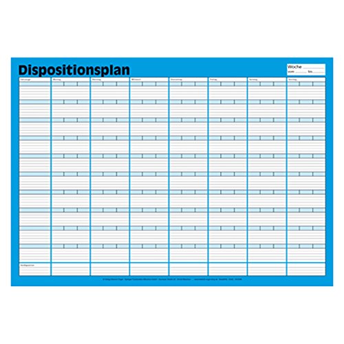 Wochen-Dispositionsplan Block mit 30 Blatt auf Kartonunterlage DIN A2 quer für 10 Fahrzeuge pro Woche Cover