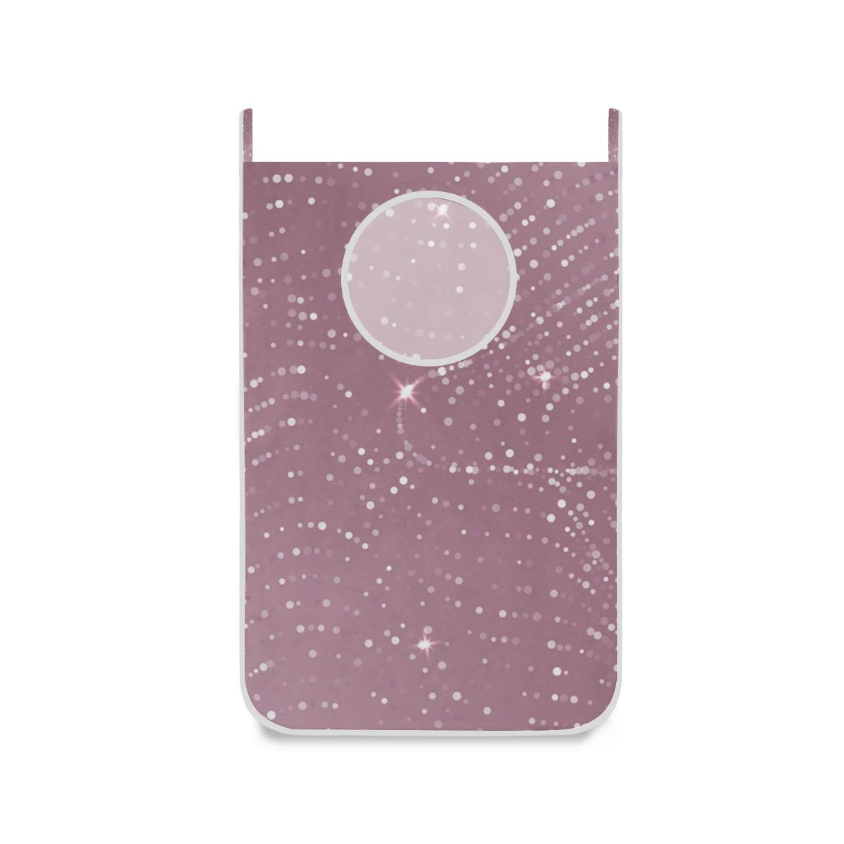 Mnsruu Large Hanging Laundry Hamper Bag for Bedroom Nursery Dorm Door Closet,Pink Rose Gold Glitter Laundry Bag Foldable Storage Toys Laundry Bins