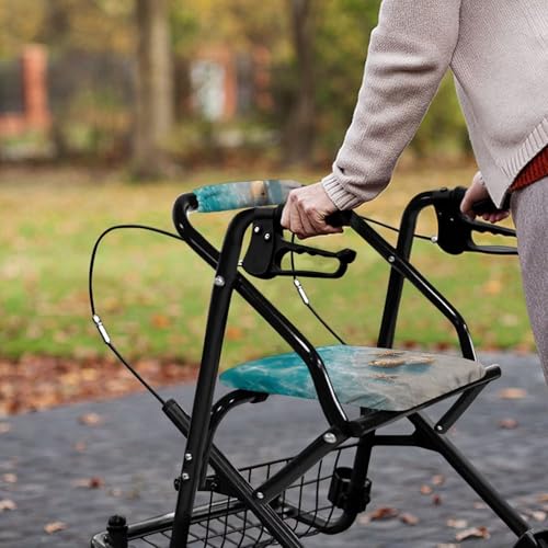 Image of Beach Shells Rollator Accessories for Ladies Adjustable Rollator Walker Seat and Backrest Covers Universal Walkers for Seniors with Seat Cover