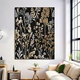 ZISTRCBAO Pinturas De Lienzo Pan De Oro En La Pared, Lujo Vintage Carteles E Impresiones Artísticos, Negro Cuadros De Pared De Arte Para Salón Despacho Entrada, 30×40 cm