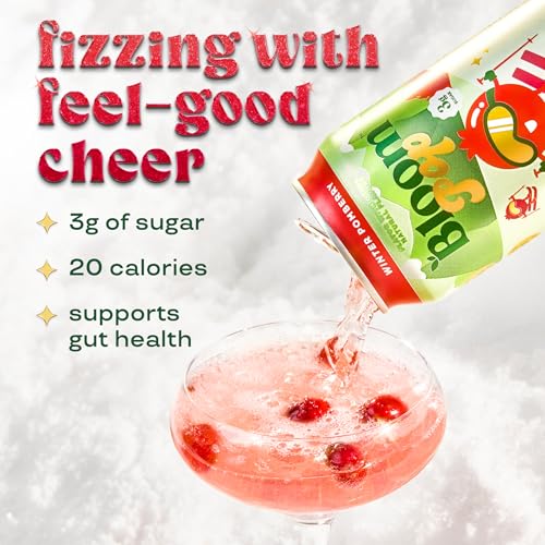 Image of Bloom Pop Prebiotic Soda, Gut Health Support, Winter Pomberry, 12 Pack | Winter pomberry flavor with clinically backed prebiotics for gut health, metabolism support and soda satisfaction.