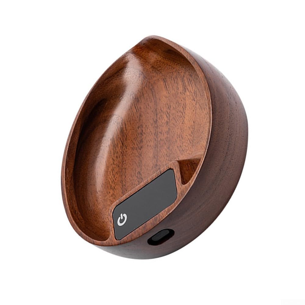 Balance à expresso numérique avec finition en noyer, précision 0,1 g, minuterie USB C rechargeable pour café goutte à goutte, cuisine, cuisine, pâtisserie, 11,6 x 10,2 cm