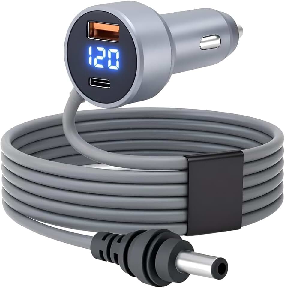 Cabo de Alimentação 3 em 1 para Starlink Veicular 12V/24V USB-C PD | Adaptador Carro, Caminhão e Motorhome | Carregador Rápido 100W com Display de Voltagem | 3 Metros | Compatível com Starlink Mini