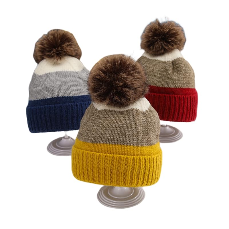 Zonto Wintermütze kinder Verdickter Samthut, Um Für Mittlere Und Große Kinder Winter Wollhutschalhandschuhe 3-Teilige Set Warm Zu Halten