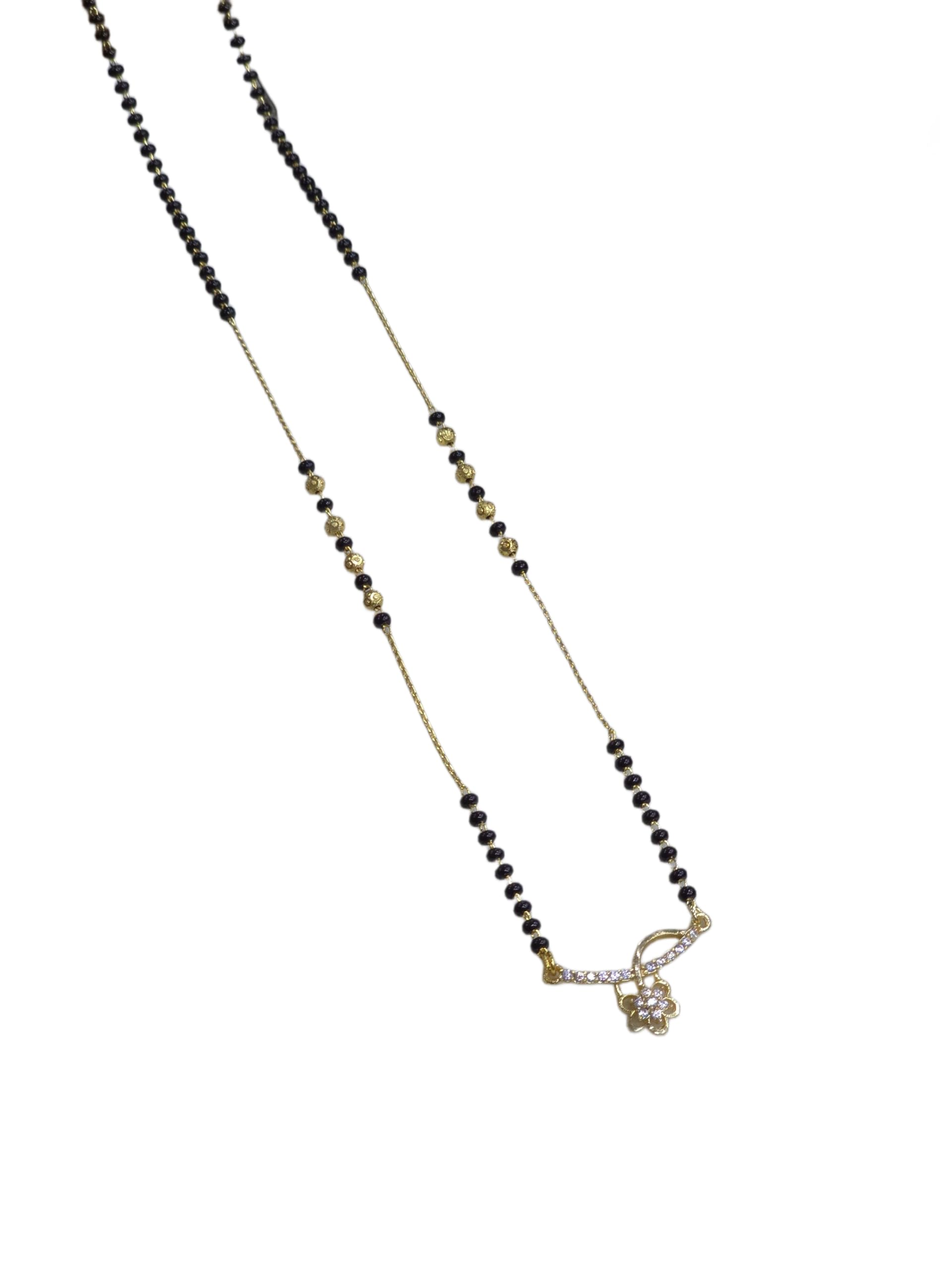 Black Bead Chain Mangalsutra | Gold Finish Necklace for Women-TM-2-image-19