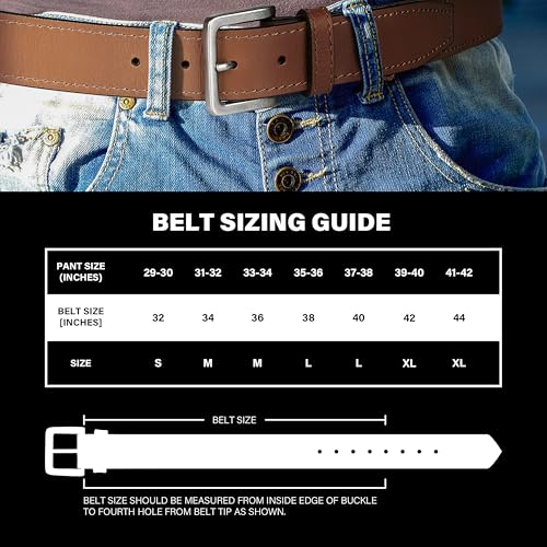 Image of Wrangler Men's Leather Country Casual Belt for Jeans, Khakis & Dress Pants | Versatile Everyday Style for Work, Office, Weekend Outfits, Business Casual Wear and Special Occasions