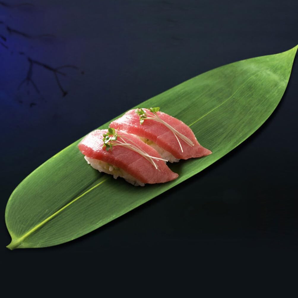 Alipis 100pcs Leaves for Sushi Dish Decoration Japanese Serving Mats Platter for Sashimi and Sushi Presentations