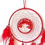 Red Dream Catcher Wall Decor Crystal Tree of Life Dream Catchers Handmade Feather Dreamcatcher Wall Hanging Ornament Art Craft for Bedroom Living Room Home Decor - Image 3