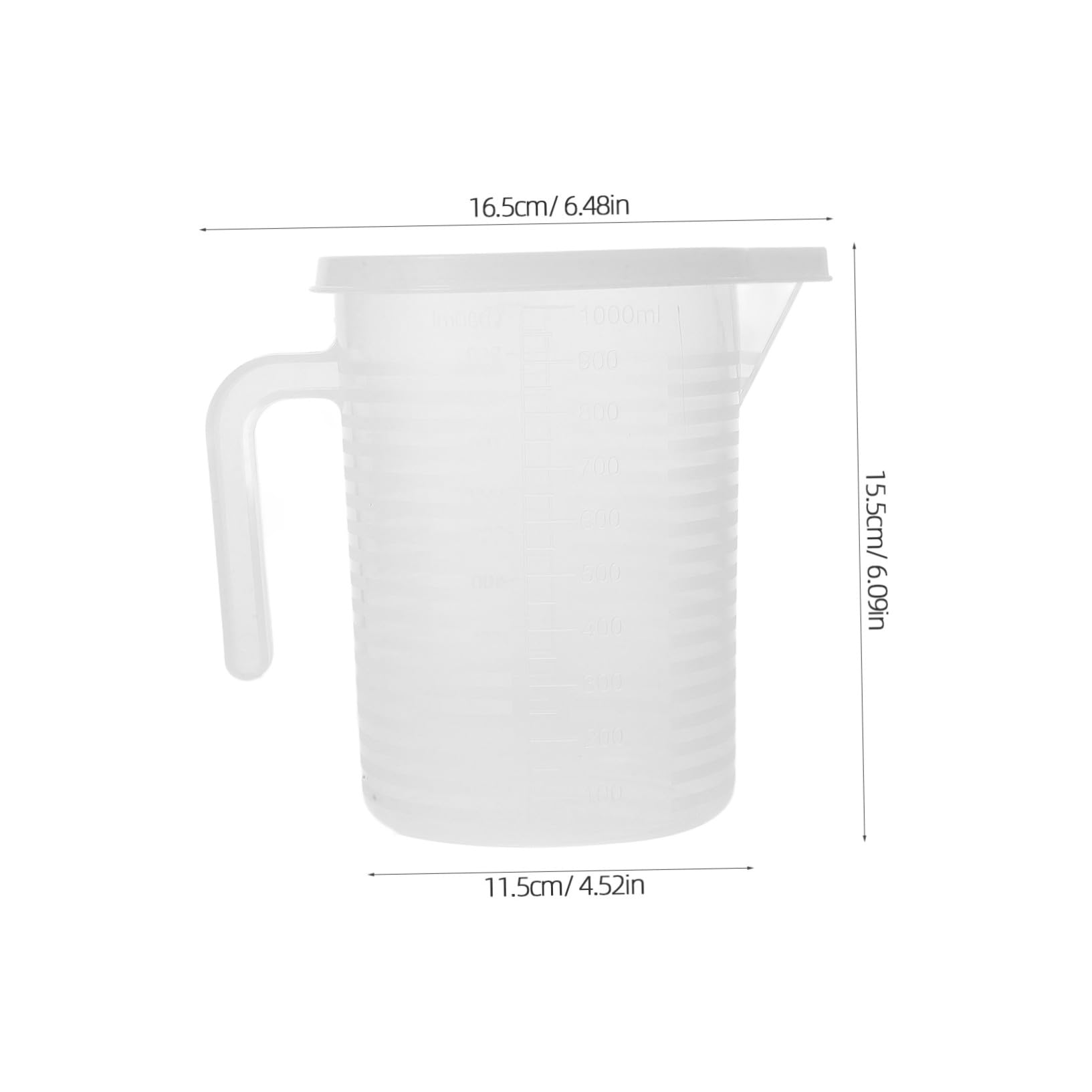 IMIKEYA 3 Piezas taza medidora jarras de té helado vaso de precipitados graduado taza de gran capacidad vaso medidor taza de medir portátil tazas medidoras el plastico Reutilizable