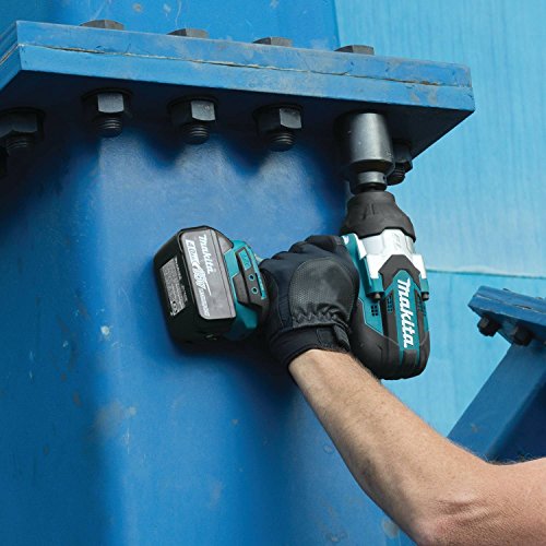 Makita XWT08M LXT Lithium-Ion Brushless Cordless High Torque Square Drive Impact Wrench with Friction Ring Anvil Kit, 18V/1/2