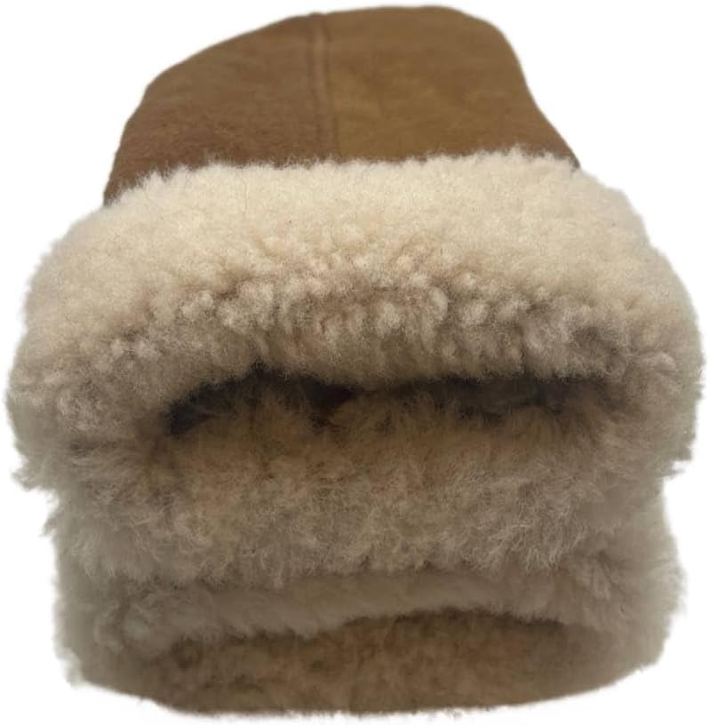 Lukkizara Men's and Women's Premium Shearling Sheepskin Leather Fur Mittens - Image 3