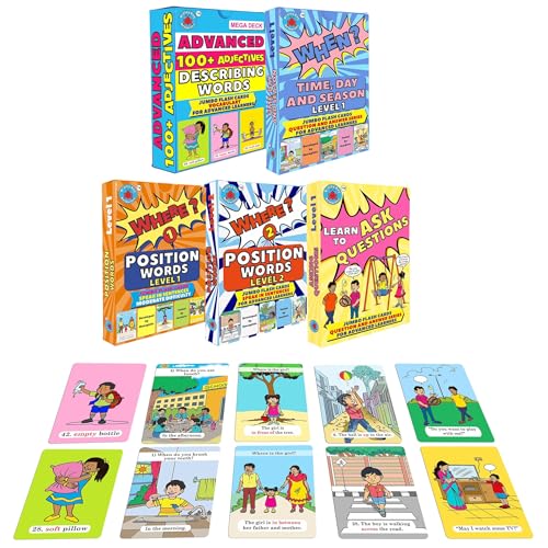 Flashcards to Teach Adjectives, Prepositions (Levels 1 and 2), An...