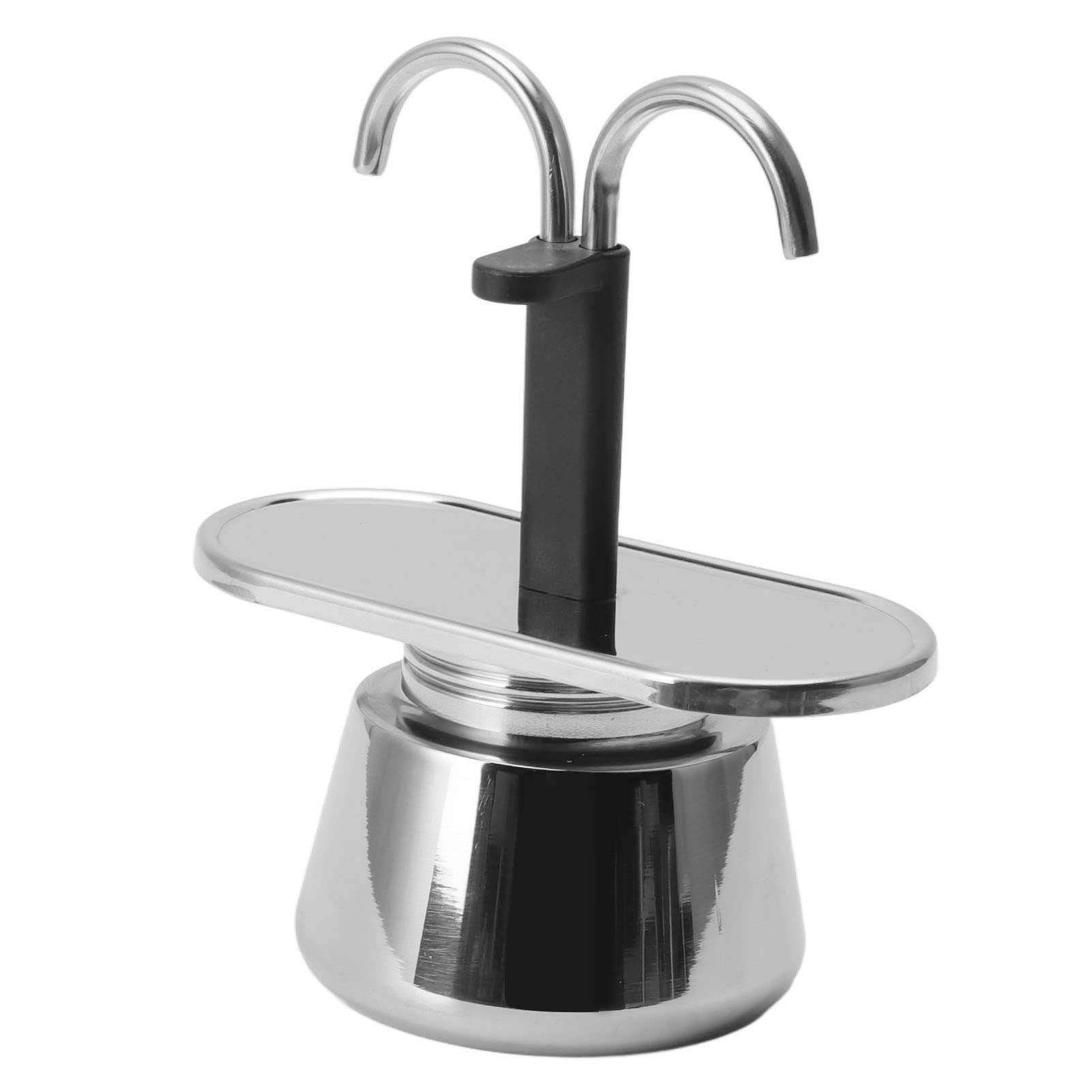 Moka Italiana 2 Tazas 100ML Acero Inoxidable Doble Cabeza para Café Casero