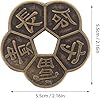 Chinese Feng Shui Lucky Coins - 2 Pack, 2.16 Inch Brass Fortune Coins, Ancient Dynasty I-Ching Good Luck Charms for Wealth, Health & Success, Decorative Metal Craft Supplies #1