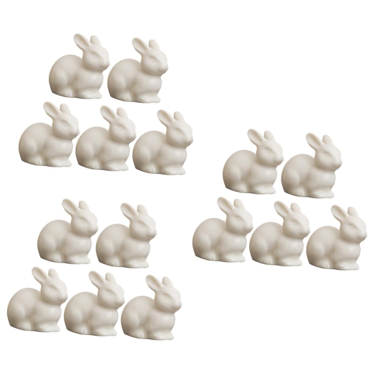 Happyyami 15 Pz Ornamento Di Coniglio Mini Coniglietto Accessori Per Case Delle Bambole in Miniatura Figura Del Coniglietto Di Pasqua Fai Da Te Orecchio Decorazioni Ceramica Bianca