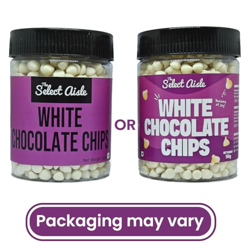 Image of The Select Aisle's White Chocolate Chips - 150g [White Chocolate Chips | Compound Chocolate Chips for Cake Decorations | Choco Chips for Baking | White Choco Chips]