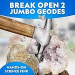 National Geographic Jumbo Geodes Kit – Break Open 2 Large Geodes with Crystals Inside, Earth Science Kit for Kids, Geology Gift for Boys and Girls, STEM Rock and Mineral Toy