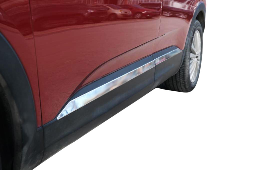 RECAMBO Molduras de Puerta cromadas de Acero Inoxidable Apto para Opel Grandland X Año de fabricación a Partir de 2017 Protección Lateral Molduras para el Lado del vehículo