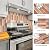 10 Sheet Long Hexagon Peel and Stick Backsplash Tile, 12"x12" 3D Adhesive Glossy Marble Vinyl Stick on Wall Tiles for Bathroom, Kitchen, Living Room (Beige, 12" x 12")