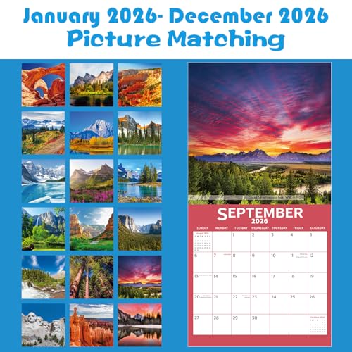 2026 calendar - 2026 wall calendar - national parks wall calendar 2026 jan - dec 2026 1234 x 2434 open hanging hook blocks and holidays - beautiful national parks