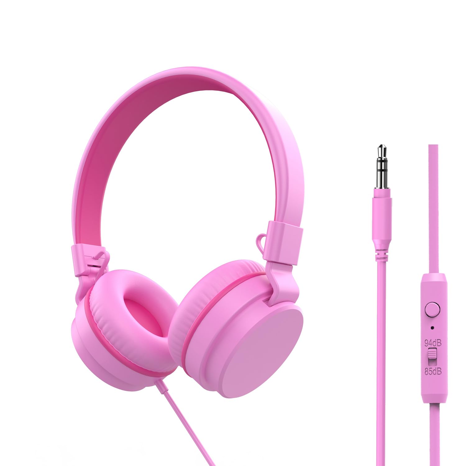 YOYOTUNE Kinder-Kopfhörer, On-Ear-Kopfhörer für Kinder mit Mikrofon, 85/94 dB Lautstärkeregler, Kopfhörer für Mädchen, Jungen, Kinder, 3,5 mm Kabel, faltbarer Kopfhörer für Lernen und Unterhaltung