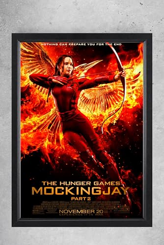 Affiche Hunger Games Mockingjay encadrée A4 noir pour décoration salon