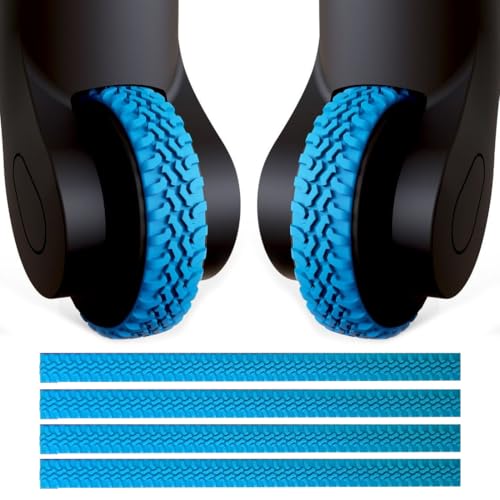 CULEO Coperture per valigie,4 pezzi blu protezioni ruote bagagli trolley silenzioso riduzione del rumore assorbimento degli urti copertura in silicone