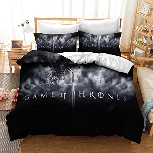 CHAOSE Juego De Funda De Edredón King Bedding - Juego De Tronos Juego De Edredón De Microfibra De...