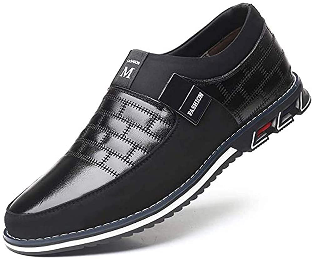 Asifn Sin Cordones Mocasines de Piel Hombre Mocasín Clásico Barco Zapatos Oficina Casuales Ligeros