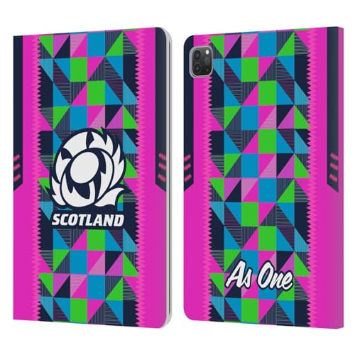 Head Case Designs Officially Licensed Scotland Rugby Neon Training 2023/24 Crest Kit Leather Book Wallet Case Cover Compatible with Apple iPad Pro 11 2020/2021 / 2022