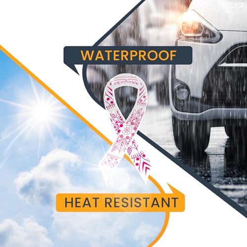 Image of Magnet Me Up Breast Cancer Awareness Pink Mandala Ribbon Magnet Decal, 3.5x7 Inches, 2 Pack Magnet for Car Truck SUV, Stick to Any Magnetic Surface, Showing Support or Fundraising, Crafted in USA