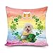 BAGEYOU Housse de coussin décorative en lin avec trèfle vert et inscription « My Love Dog Bichon frisé chapeau de malte doré de la bière 45,7 x 45,7 cm