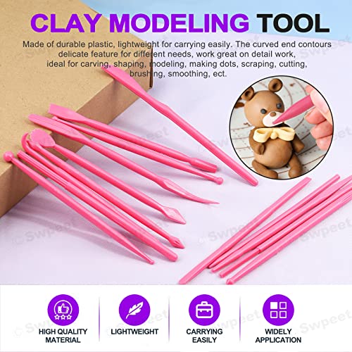 Swpeet 122Pcs Green Clay Extruder Gun and Fondant Cake Mold with Cookie Plunger Cutter Tool Polymer Clay Cutters Kit - Image 4