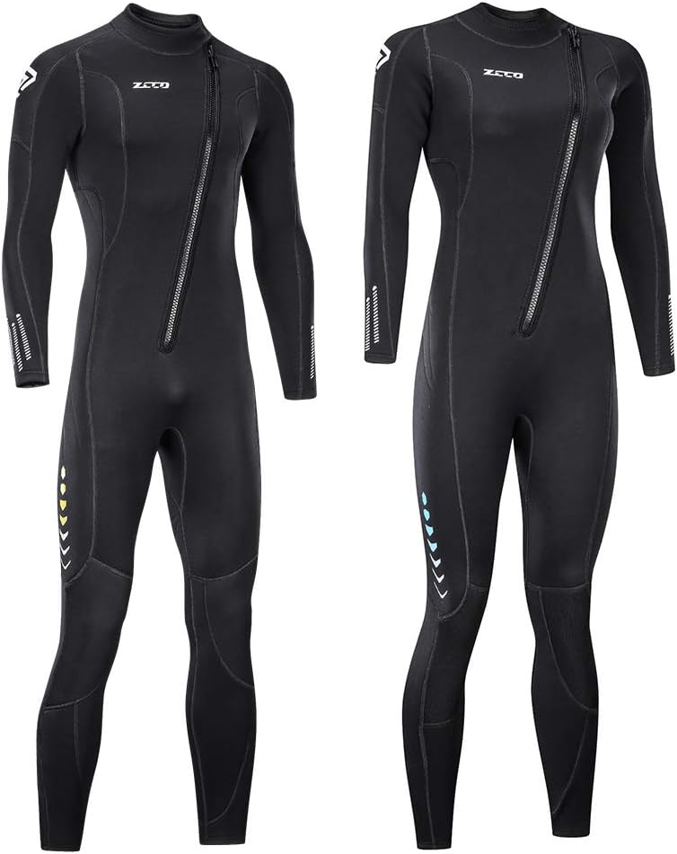 Ultra Stretch Wetsuit 3mm Front Zip Full Body Diving Suit One Piece for Men Women Snorkeling Diving Swimming Surfing