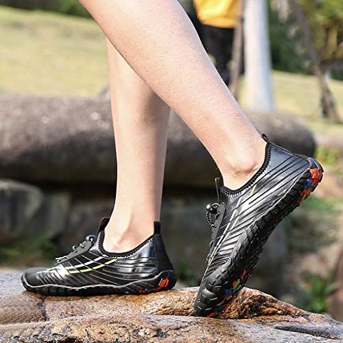 Fainosmny Sandals Shoes for Men\'s Wading Diving Beach Swimming Shoes Non-Slip Climbing Shoes Black - Thumbnail 2