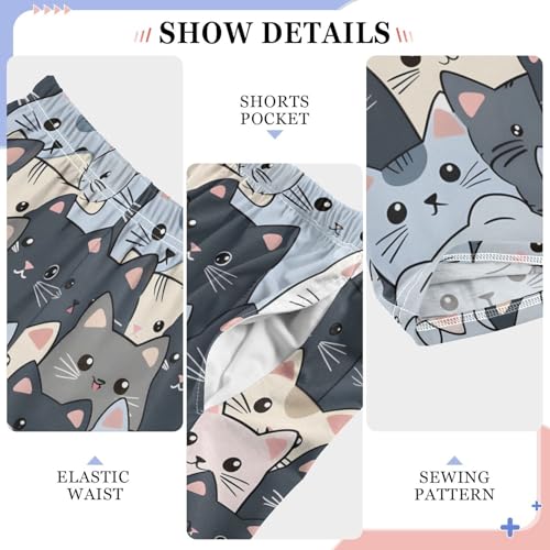 Cat Cute Blue Pajama Pants Long Sleep Pant Soft PJ Bottoms Sleepwear4