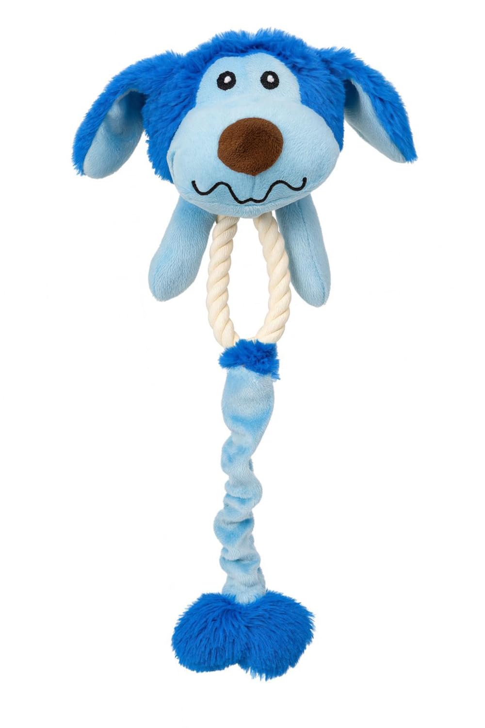 Plush Dog Rope Toy, Puppy Interactive Pet Toy with Squeaker, Long Neck Design, Xmas Toy Gift For dogs (Blue)