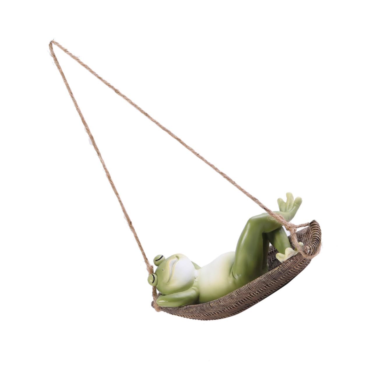 Ornement unique grenouille verte suspendue pour jardin et balançoire extérieure en résine